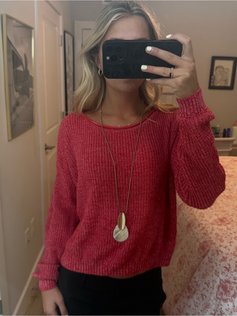 Women’s Cozy Knit Sweater - Red